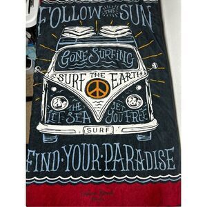 Pacific Creations Surf The Earth Cotton Beach Towel   Size 64” X 34”